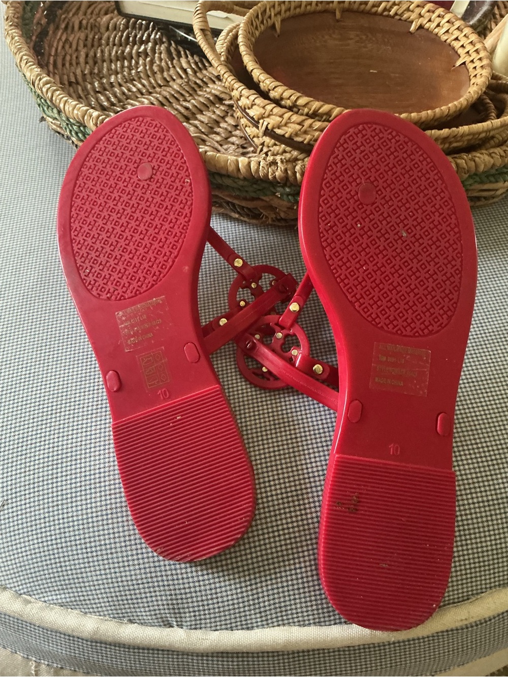 Tory Burch Pink-Red Miller Thong Sandals - Picture 3 of 4